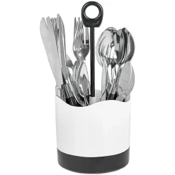 Ménagère 24 pièces avec support noir blanc^Gifi New