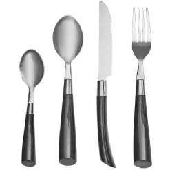 Ménagère 24 pièces avec support noir blanc^Gifi New