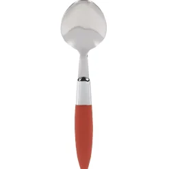 Ménagère 24 pièces avec support inox manche plastique rouge^Gifi Online