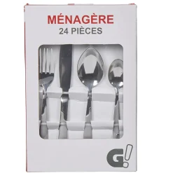 Ménagère 24 pièces couleur argent^Gifi Clearance