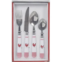 Ménagère 24 pièces design poule^Gifi