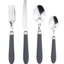 Ménagère 24 pièces inox manche antidérapant soft touch gris^Gifi Discount