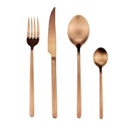 Ménagère 16 pièces inox marron cuivré^Gifi Hot