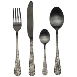 Ménagère 16 pièces inox noir^Gifi Hot