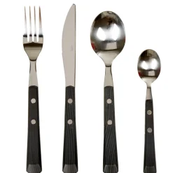 Ménagère 16 pièces manche effet bois noir^Gifi Outlet