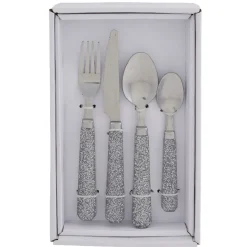 Ménagère 24 pièces paillettes argenté^Gifi Clearance