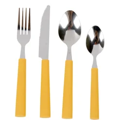 Ménagère inox 16 pièces moutarde^Gifi Discount