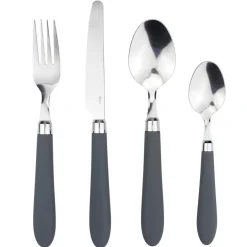 Ménagère inox manche gris 24 pièces^Gifi Hot