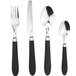 Ménagère inox manche noir 24 pièces^Gifi Best