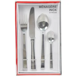 Ménagère moderne inox 24 pièces^Gifi