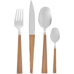 Ménagère scandinave 24 pièces effet bois^Gifi Online