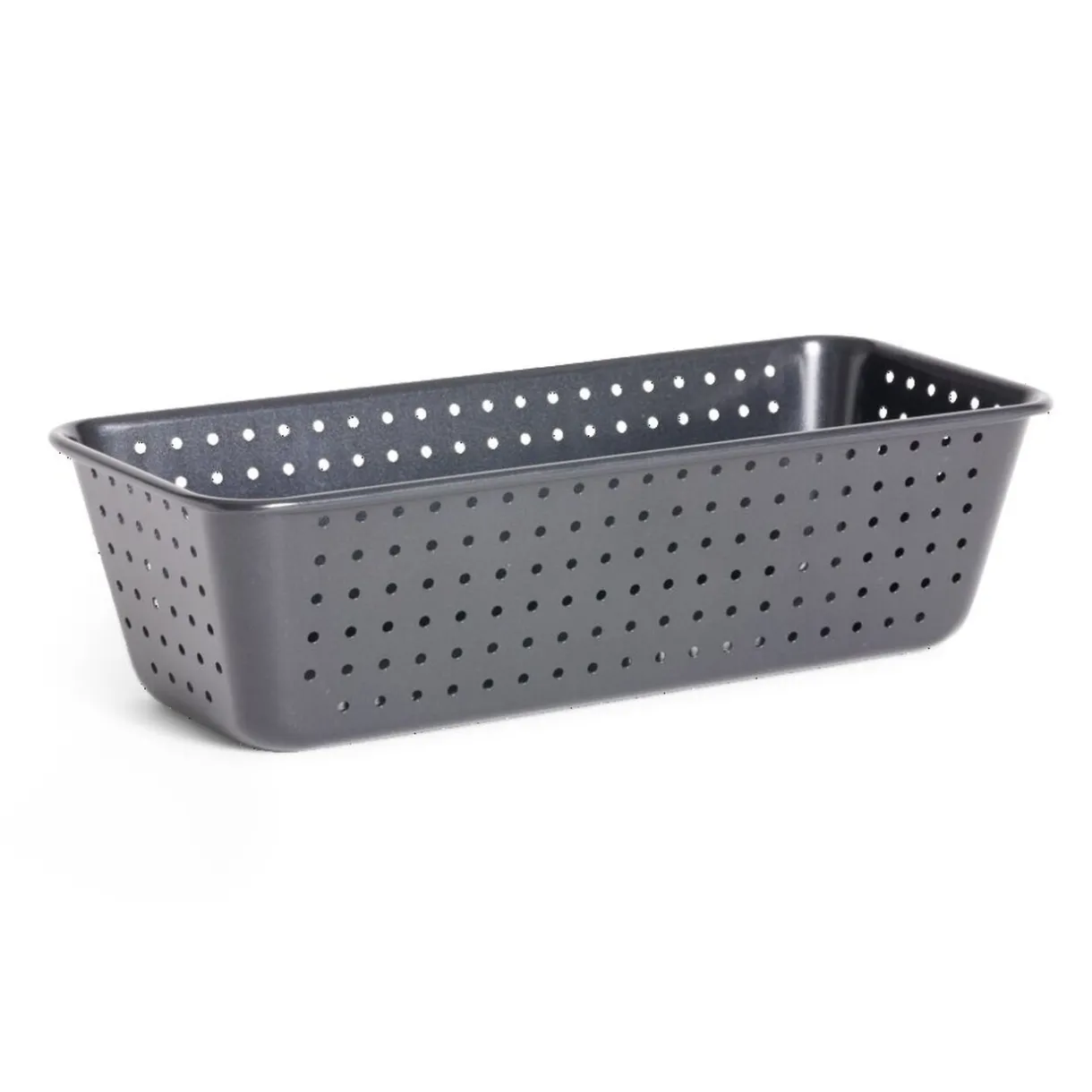 Moule à cake perforé acier noir 25x7xH2,5cm^Gifi Sale