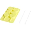 Moule à glaçon brochette forme citron-silicone jaune 18,3x11,4xH1,5cm^Gifi New
