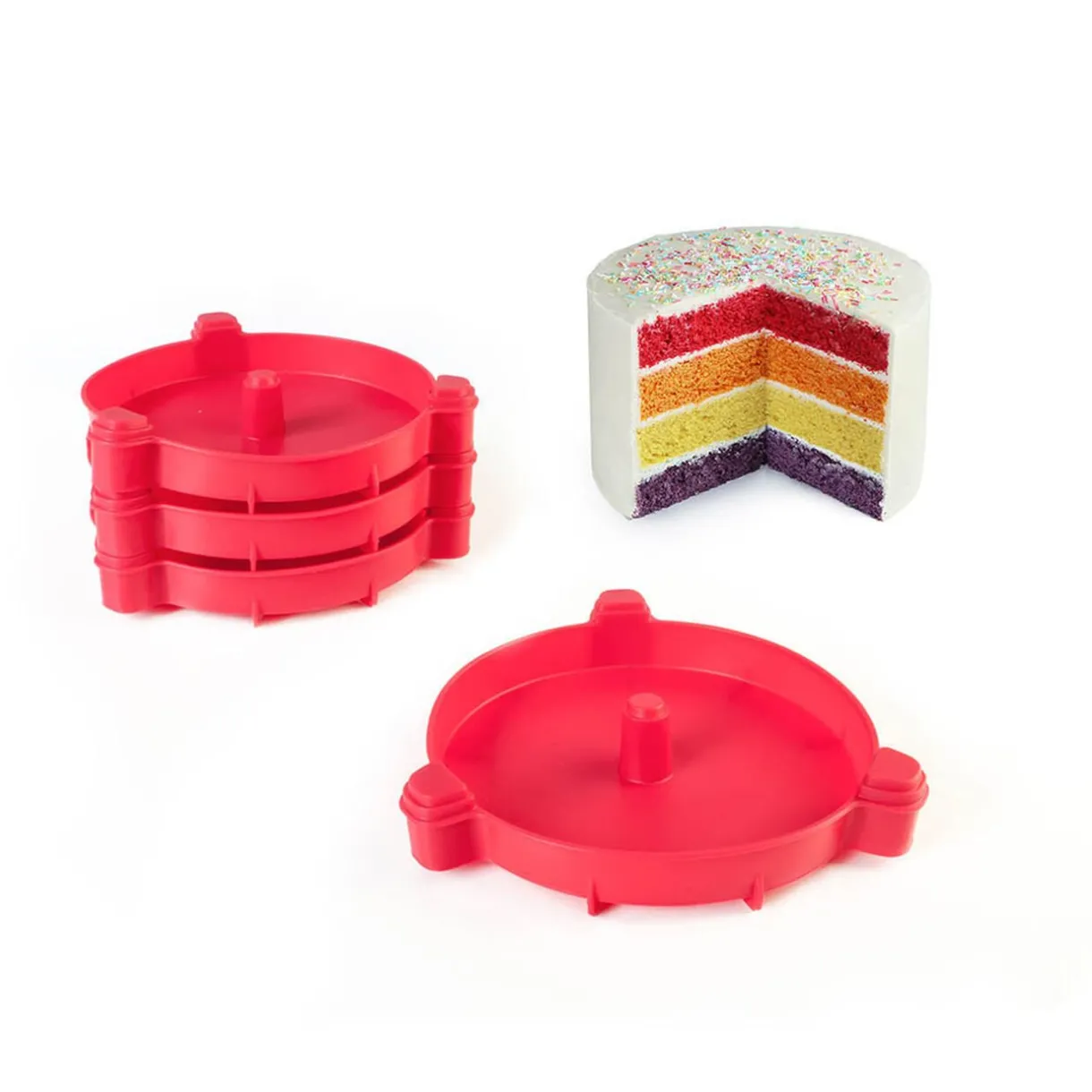 Moule à gâteau arc en ciel 4 pièces^Gifi New