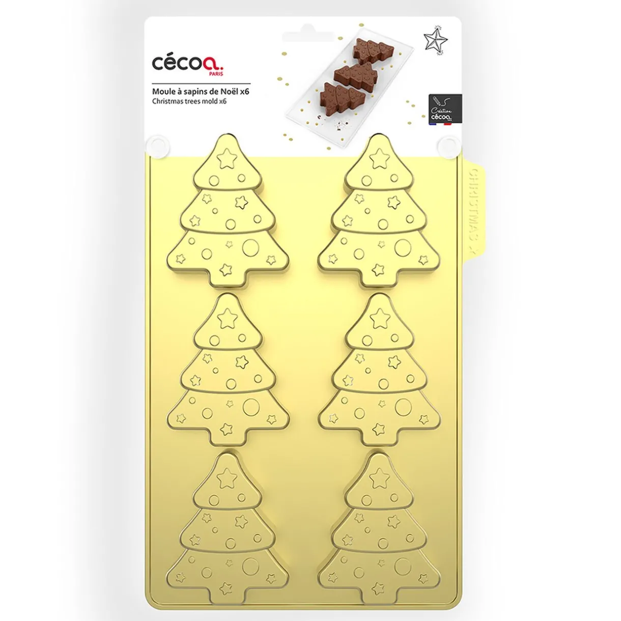 Moule à gâteau forme sapin de Noël x 6 en silicone^Gifi Best