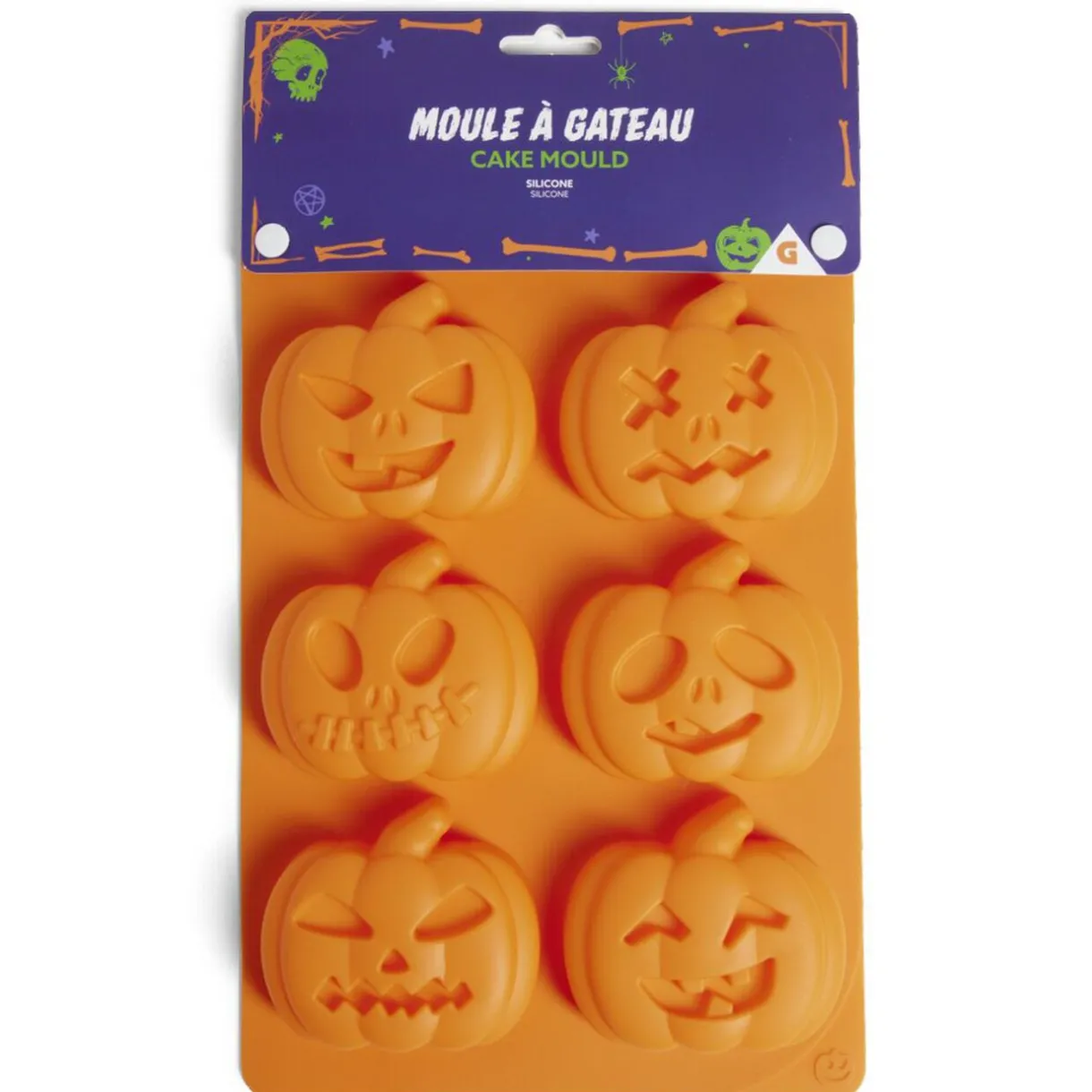 Moule à gâteau Halloween silicone orange 27x18xH3cm^Gifi Outlet