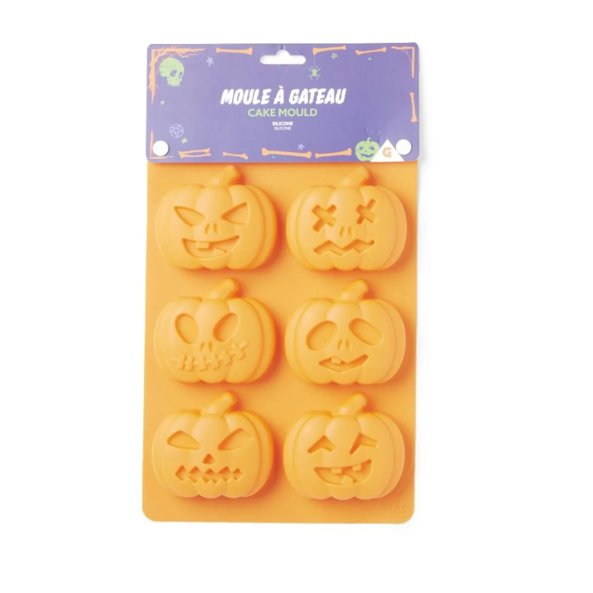 Moule à gâteau Halloween silicone orange 27x18xH3cm^Gifi Outlet