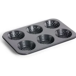 Moule à muffin perforé acier noir 33,6x22xH3cm^Gifi Online