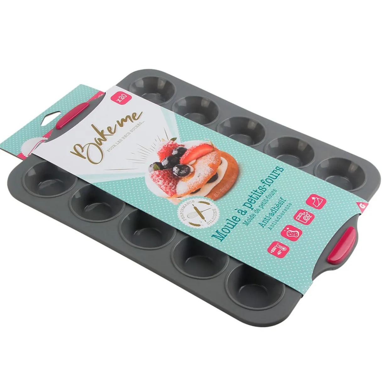 Moule petit four gris et rouge x20^Gifi Online