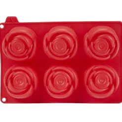Moule silicone rouge 6 minis roses 3D^Gifi New