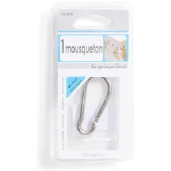 New Gifi Mousqueton alpin en acier zingué gris 60 mm