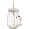 Mug bocal transparent avec paille^Gifi Sale