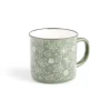 Mug décor feuille automne en porcelaine vert et blanc 320ml^Gifi Sale
