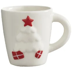 Mug de Noël motif relief sapin blanc décor rouge 37 cl^Gifi Clearance