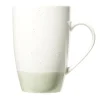 Mug en faïence blanc chiné et vert 500ml H15,5cm^Gifi Discount