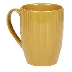 Mug en porcelaine 35 cl jaune moutarde rainures verticales en relief^Gifi Sale