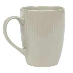 Mug en porcelaine 35 cl uni lin avec rainures verticales en relief^Gifi