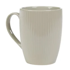 Mug en porcelaine 35 cl uni lin avec rainures verticales en relief^Gifi