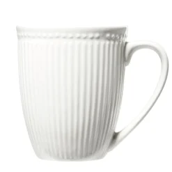 Mug en porcelaine Colombe blanc strié 330ml H10,5cm^Gifi Outlet