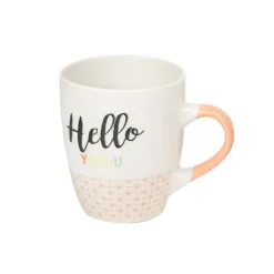 Mug en porcelaine orange avec inscription "Hello You" 33 cl^Gifi Hot