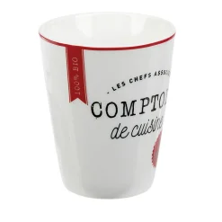 Mug en porcelaine rouge pois blanc 20 cl x4^Gifi Outlet