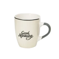 Mug en porcelaine vert avec inscription "Good Morning" 33 cl^Gifi Online