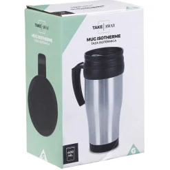 Mug isotherme 400ml gris noir^Gifi