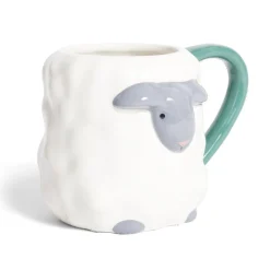 Mug mouton dolomite blanc et gris Ø10xH10cm^Gifi Best