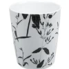 Mug noir décor tiges feuilles blanches^Gifi