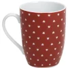 Mug rouge design coeurs blancs^Gifi Outlet