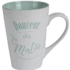 Mug XL faïence blanc et vert menthe^Gifi Hot