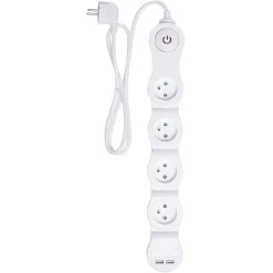Discount Gifi Multiprise 4x16A et 2 usb blanc
