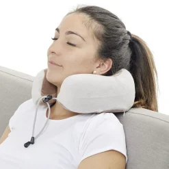 Discount Gifi Oreiller de massage gris et blanc 2 points de stimulation