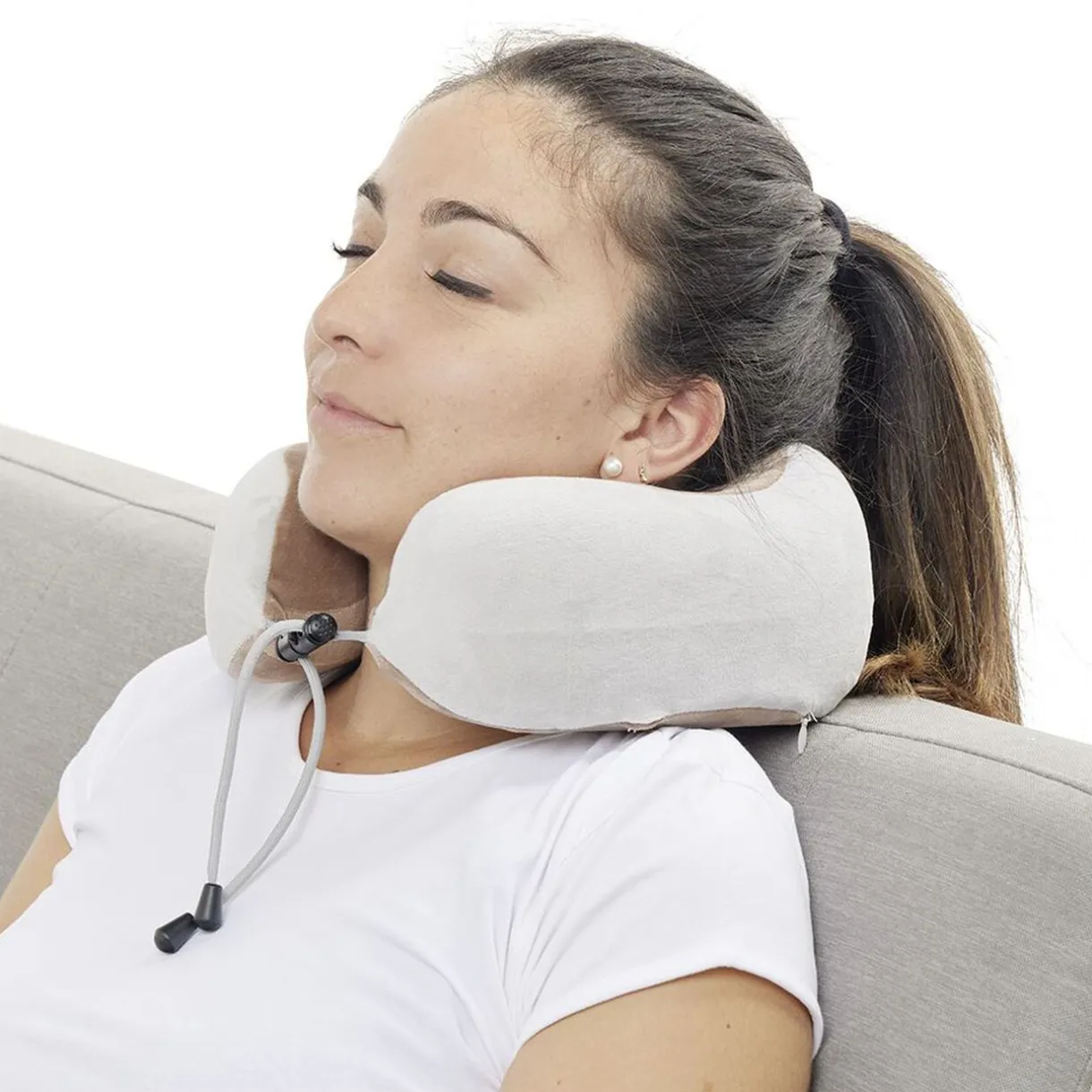 Discount Gifi Oreiller de massage gris et blanc 2 points de stimulation