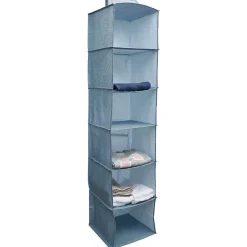Rangement|Gifi Organisateur de vêtements Bleu - 6 niveaux - 30x30xH128 cm