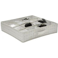 Rangement|Gifi Organisateur dressing motif triangle beige et blanc