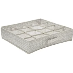 Rangement|Gifi Organisateur dressing motif triangle beige et blanc