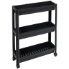 Rangement|Gifi Organiseur 3 niveaux à roulettes noir