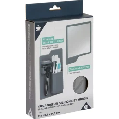 Outlet Gifi Organiseur pour salle de bain en silicone avec miroir
