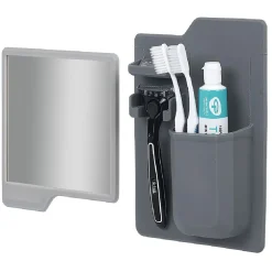 Outlet Gifi Organiseur pour salle de bain en silicone avec miroir